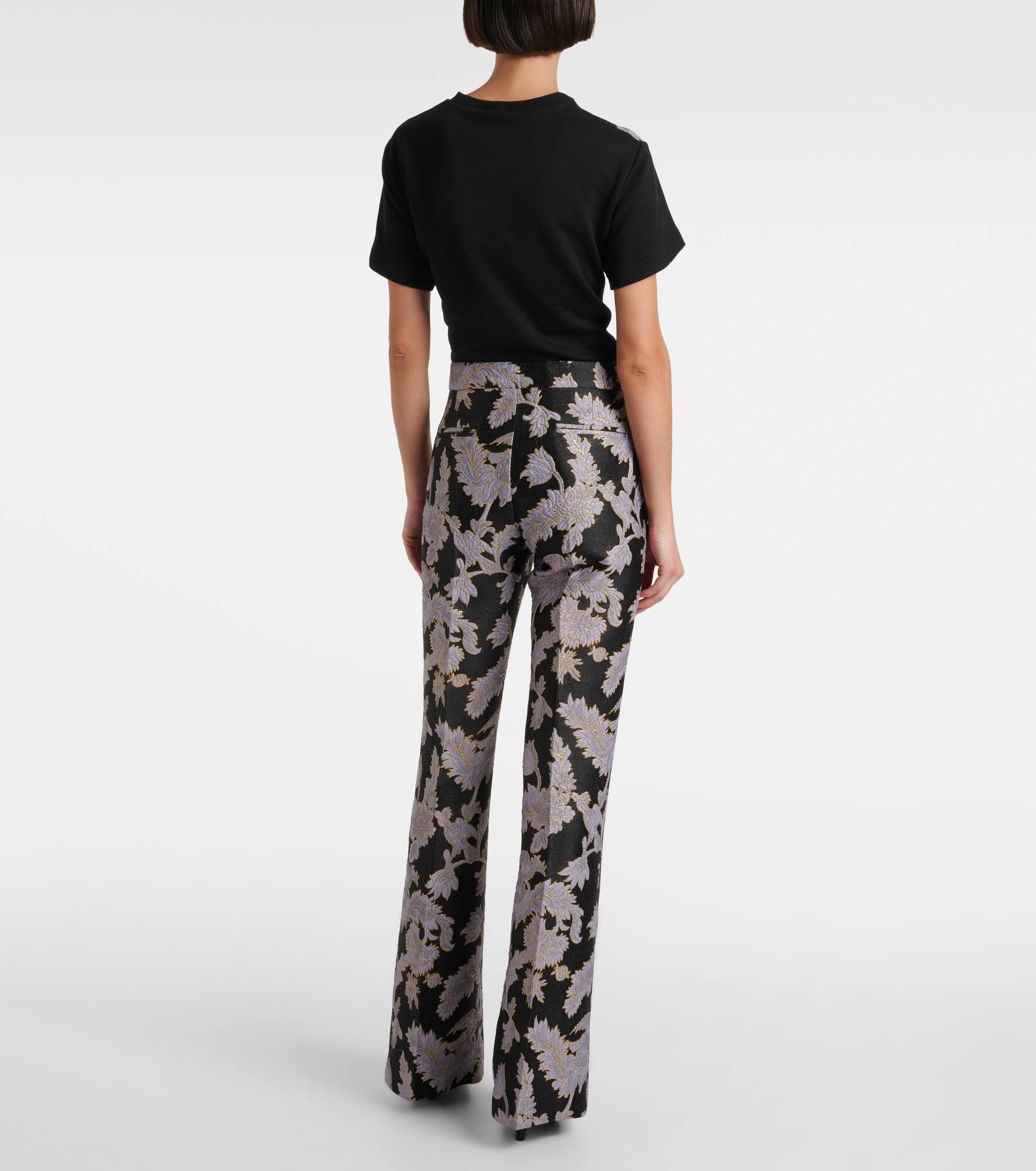 Saturday Night jacquard bootcut pants - 3