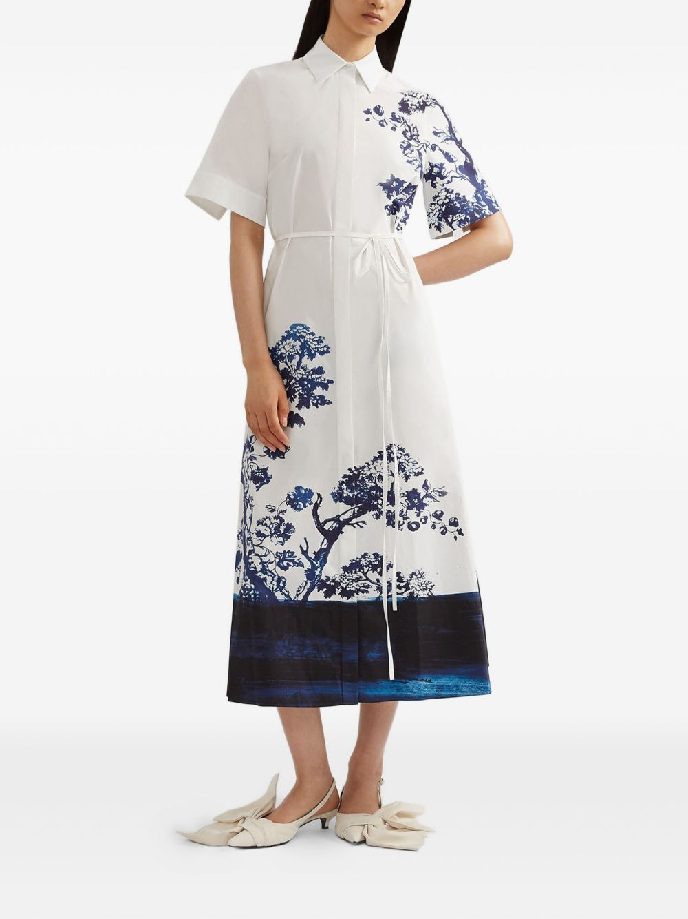short-sleeve floral-print midi dress - 5