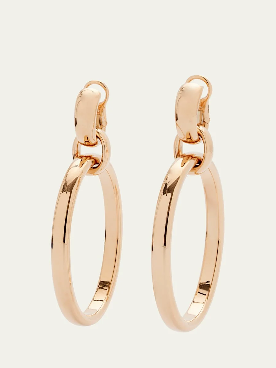 Iconica 18K Rose Gold Large Circle Drop Earrings - 1