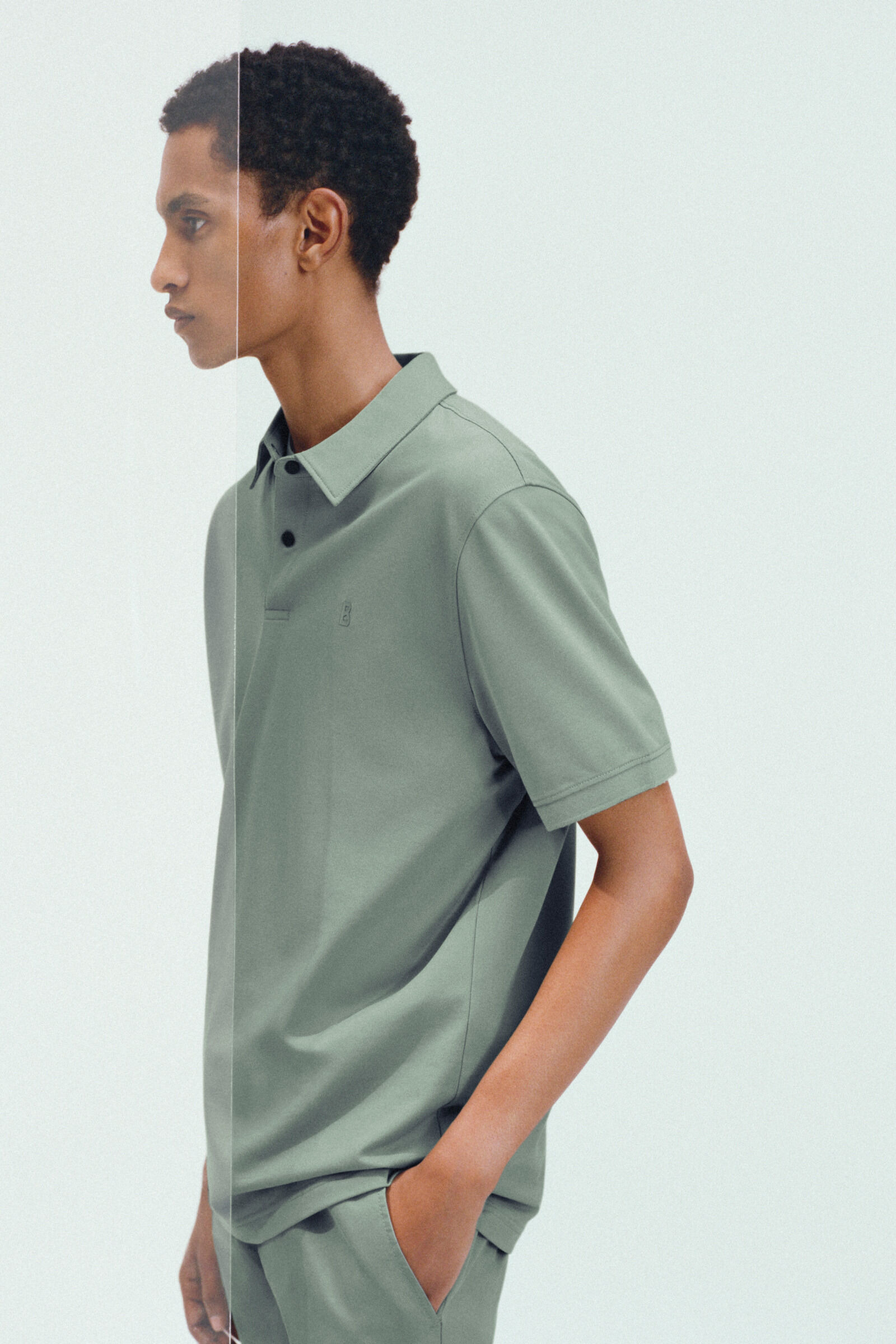 Timo polo shirt in Eucalyptus - 5