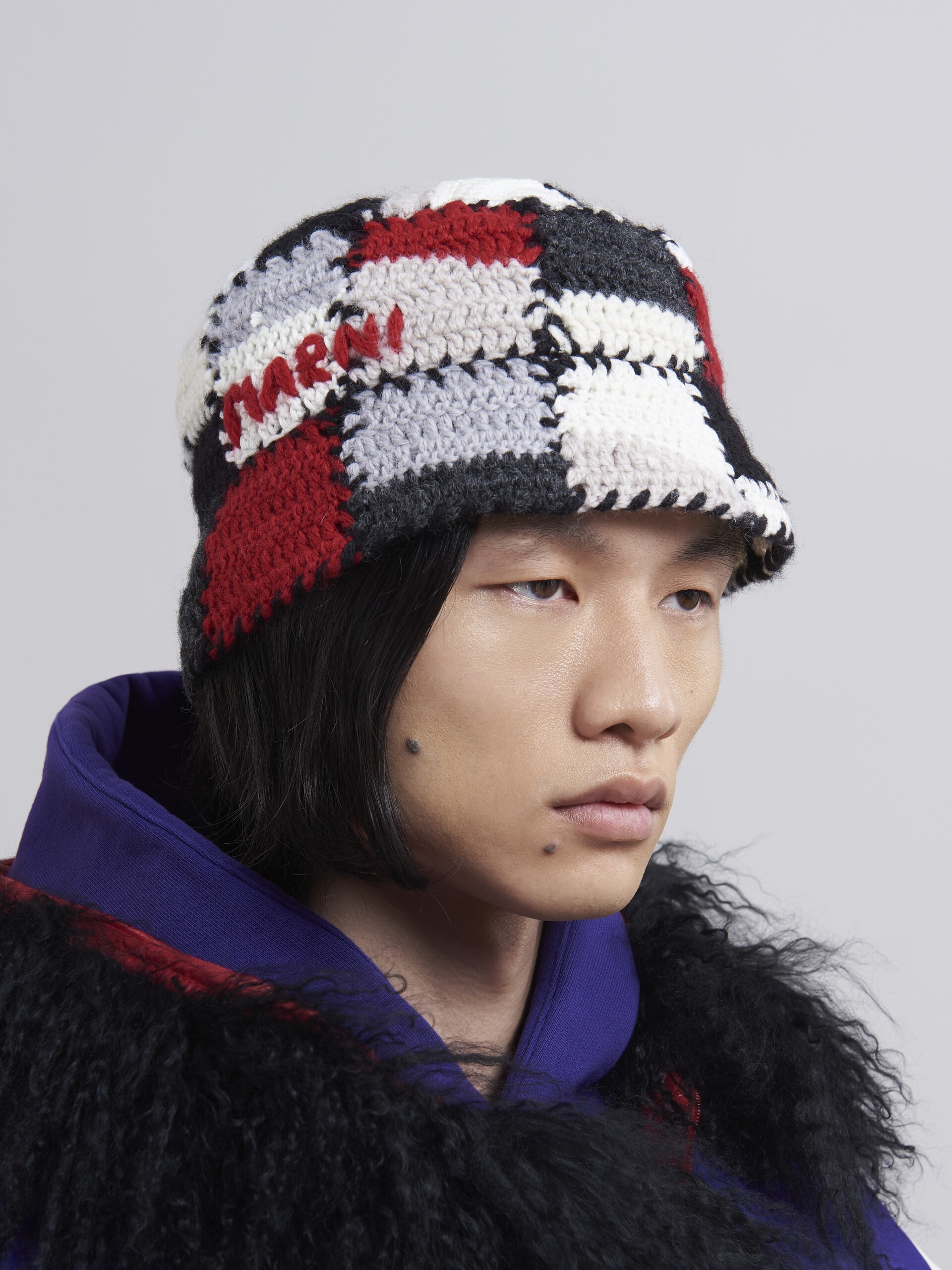 WOOL AND COTTON HAND MADE CROCHET HAT - 2