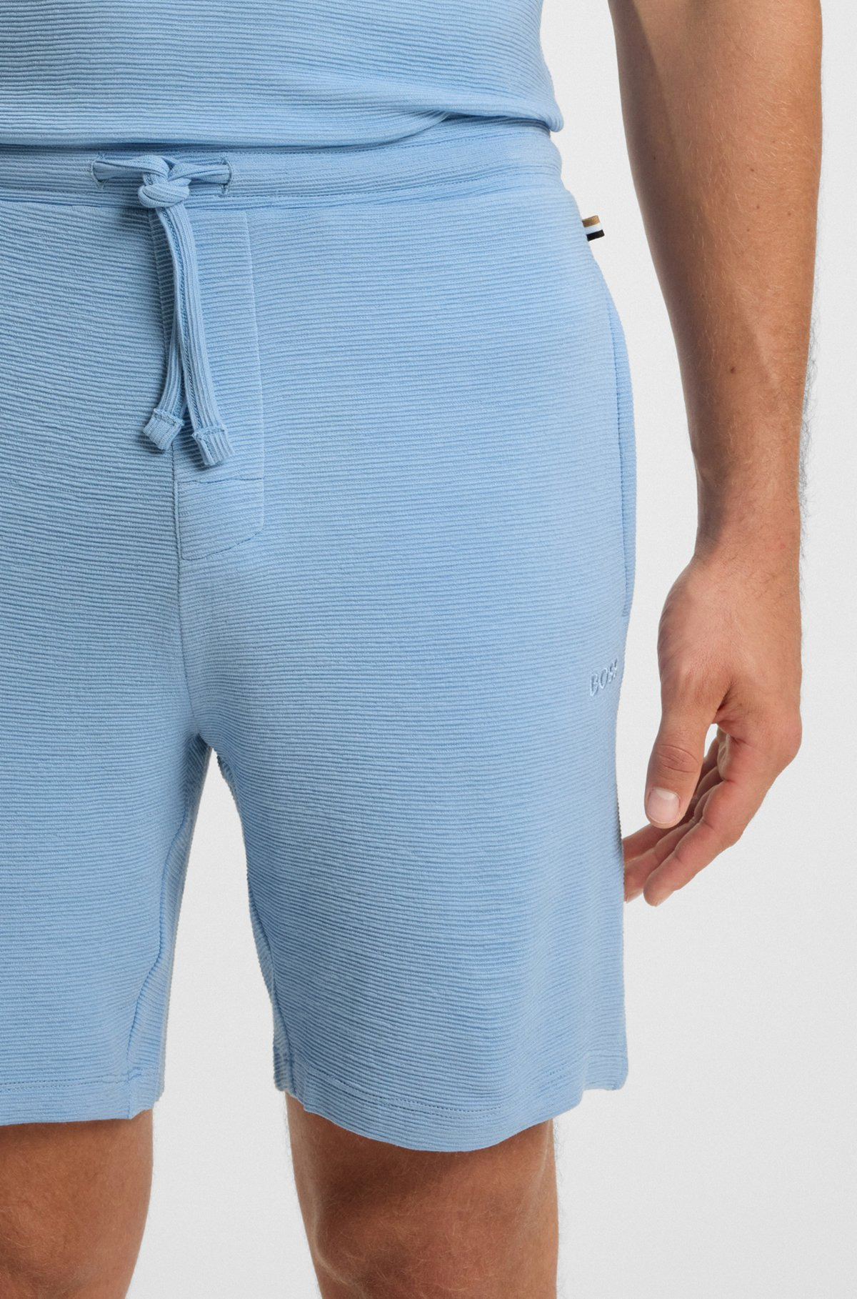 STRETCH-JERSEY PAJAMA SHORTS WITH EMBROIDERED LOGO - 5