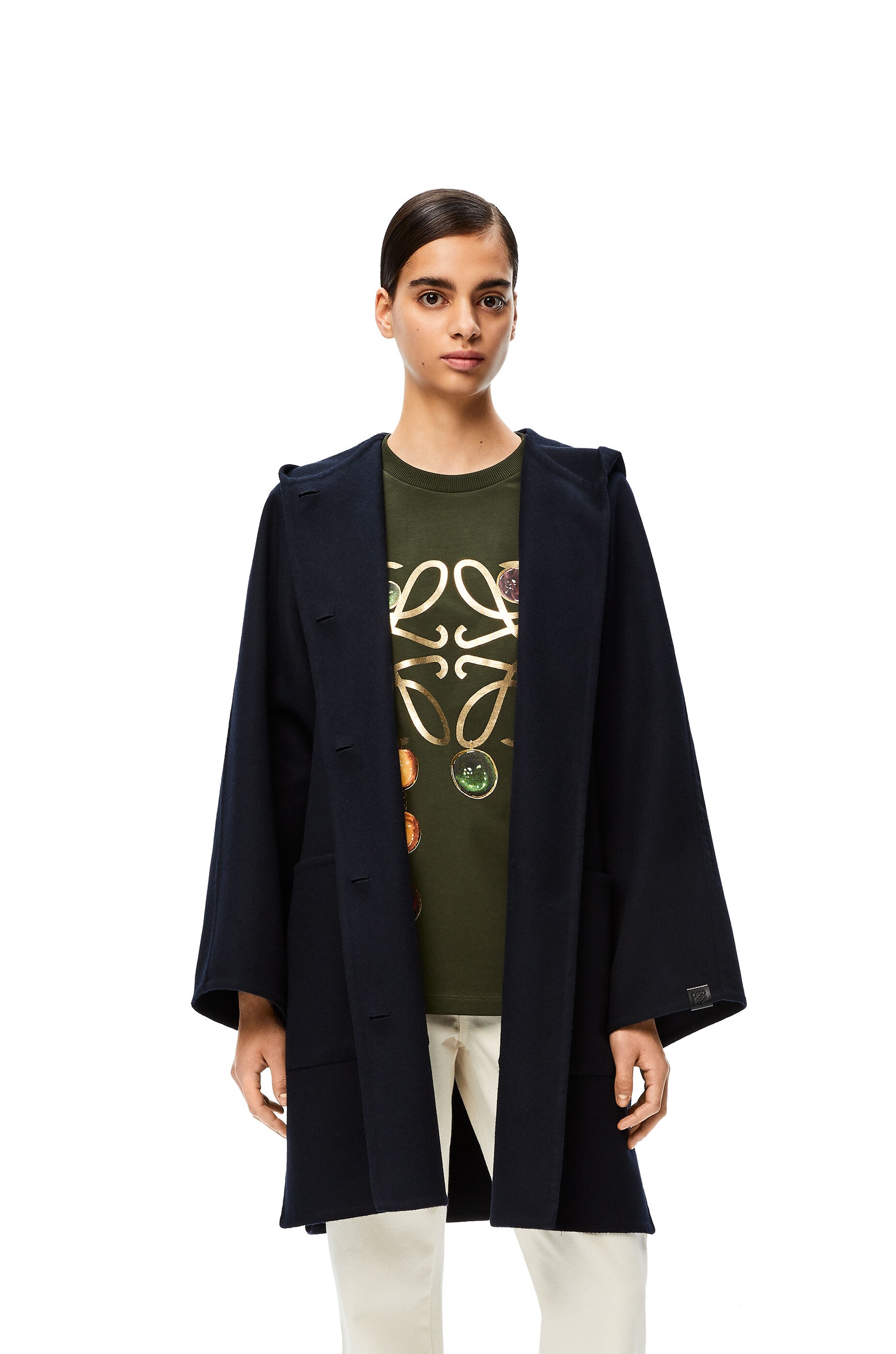 Hooded coat in wool and cashmere - 3