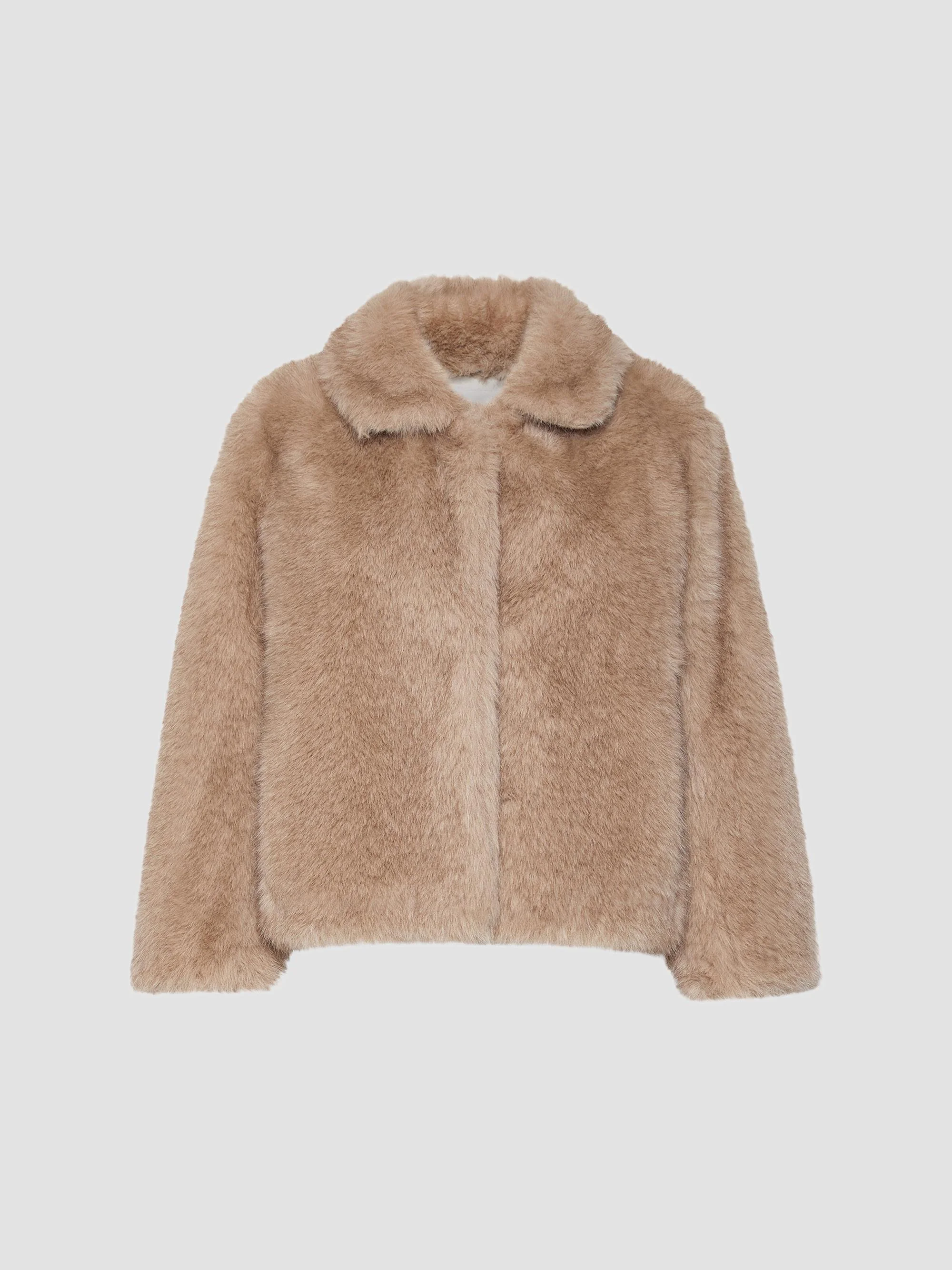 Women's Soft Textured Short Coat - Honey - 1