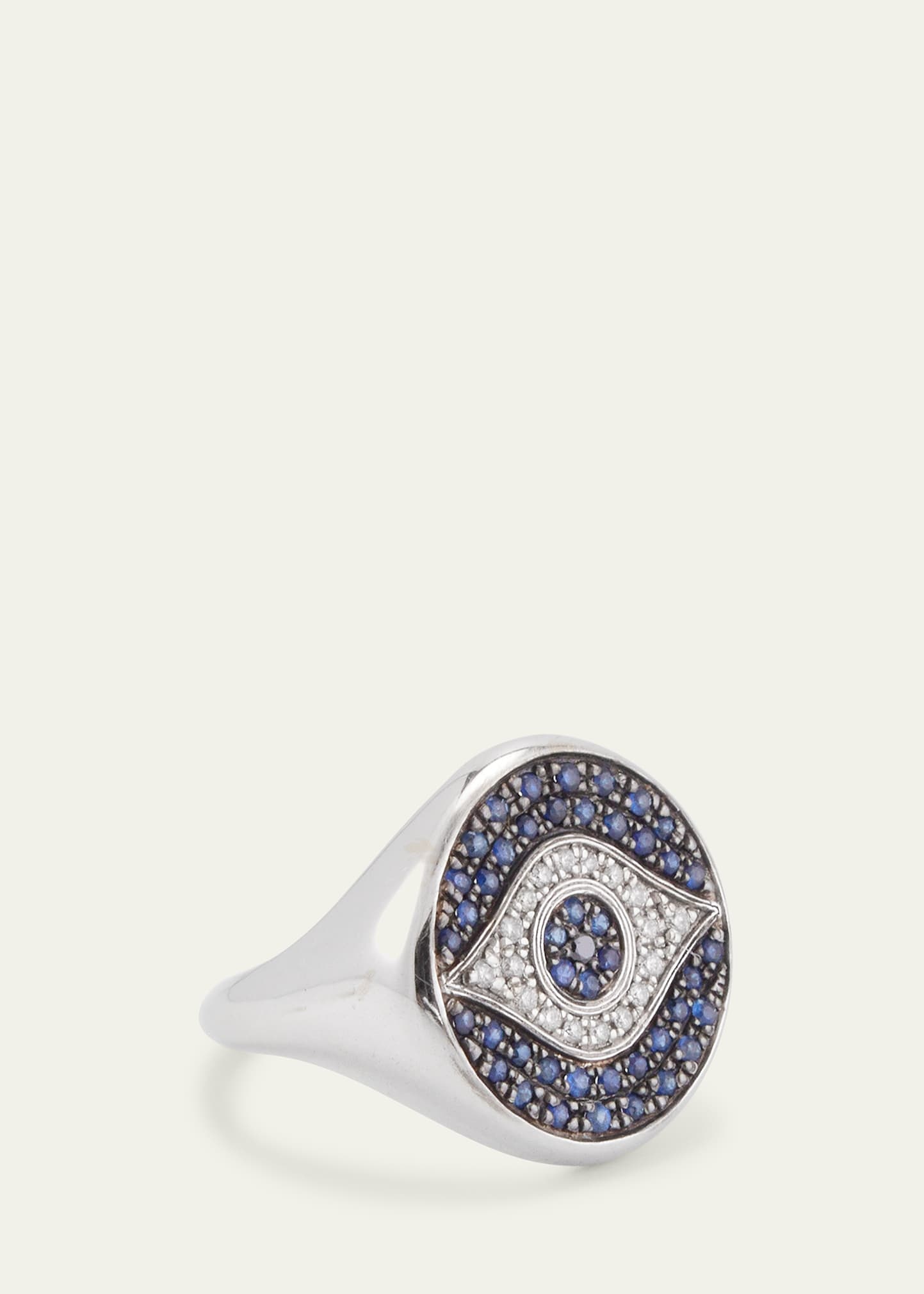 18K White Gold Little Blue Dawn Chevalier Ring - 3