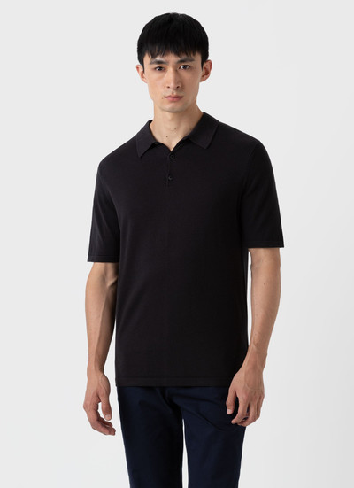 Sunspel Sea Island Cotton Knit Polo Shirt outlook