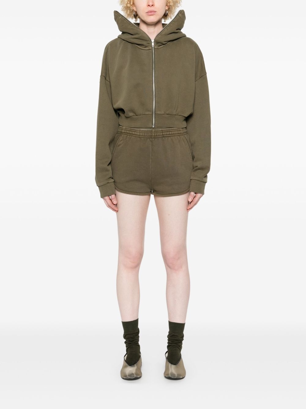 cropped full zip hoodie - 2