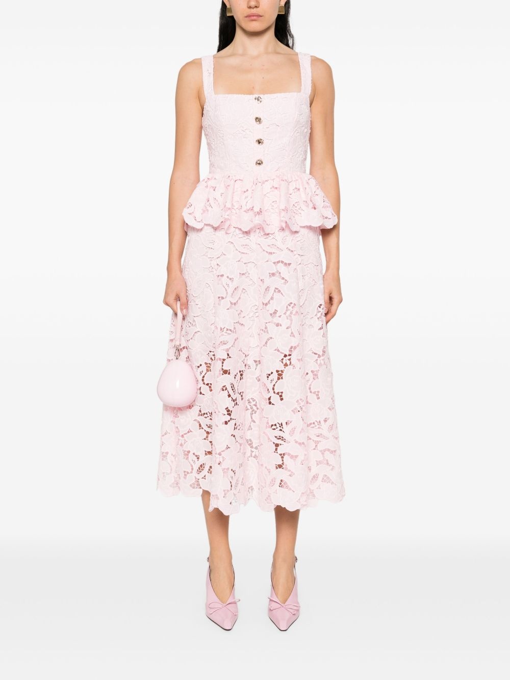 floral-lace midi dress - 2