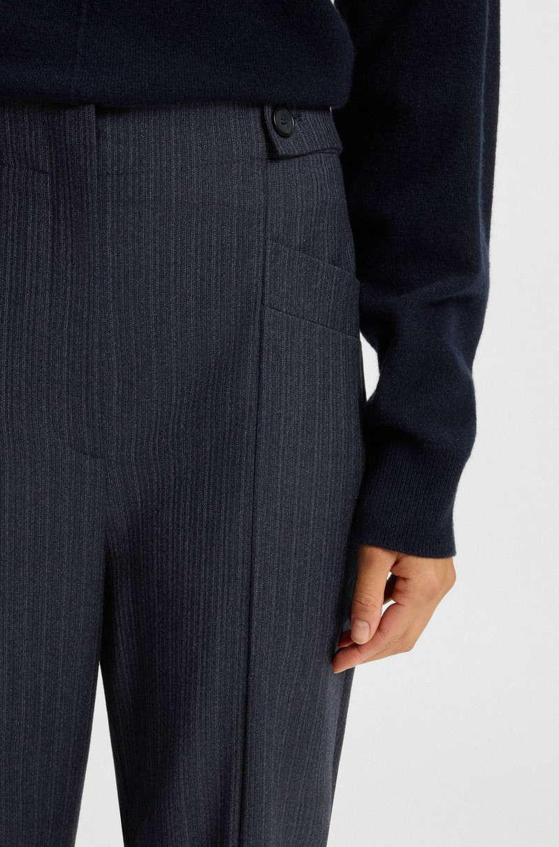 REGULAR-FIT BOOTCUT PANTS IN PATTERNED VIRGIN WOOL 5