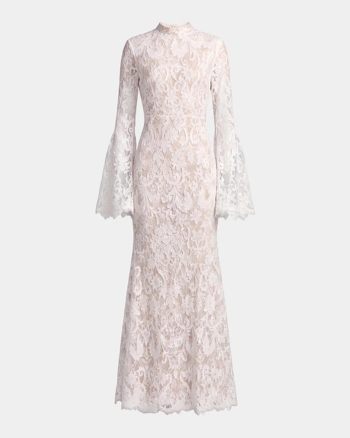 Lace Flare Sleeve Mermaid Gown - 1