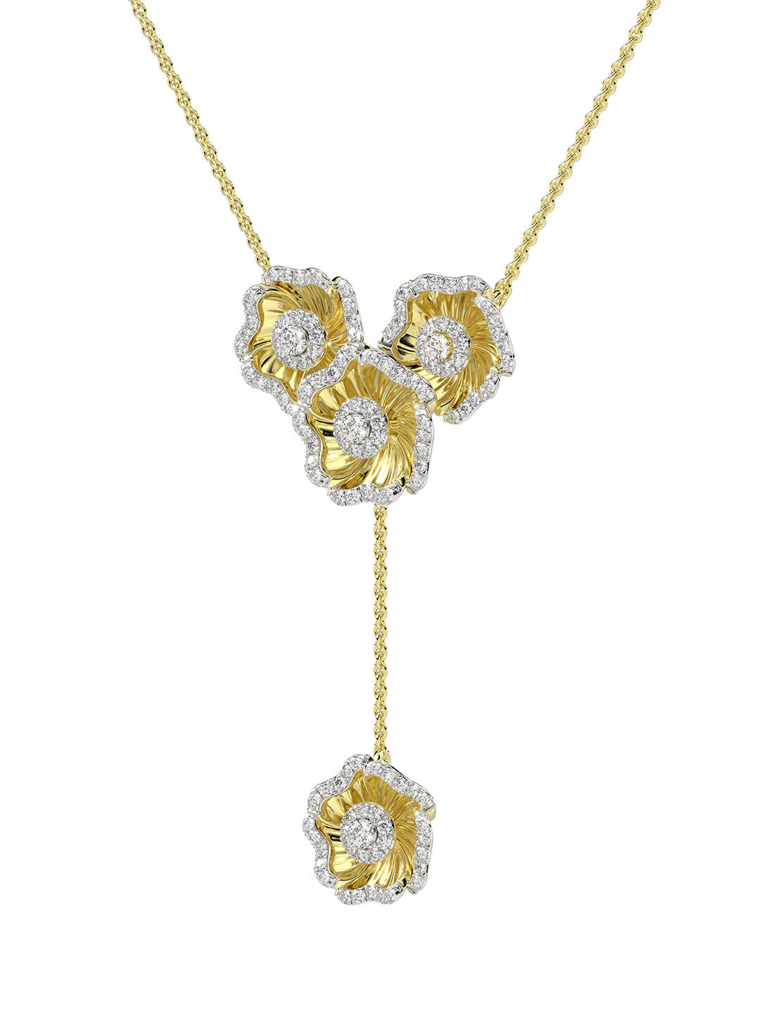 HALO FLOWER ROSE GOLD Y NECKLACE - 3