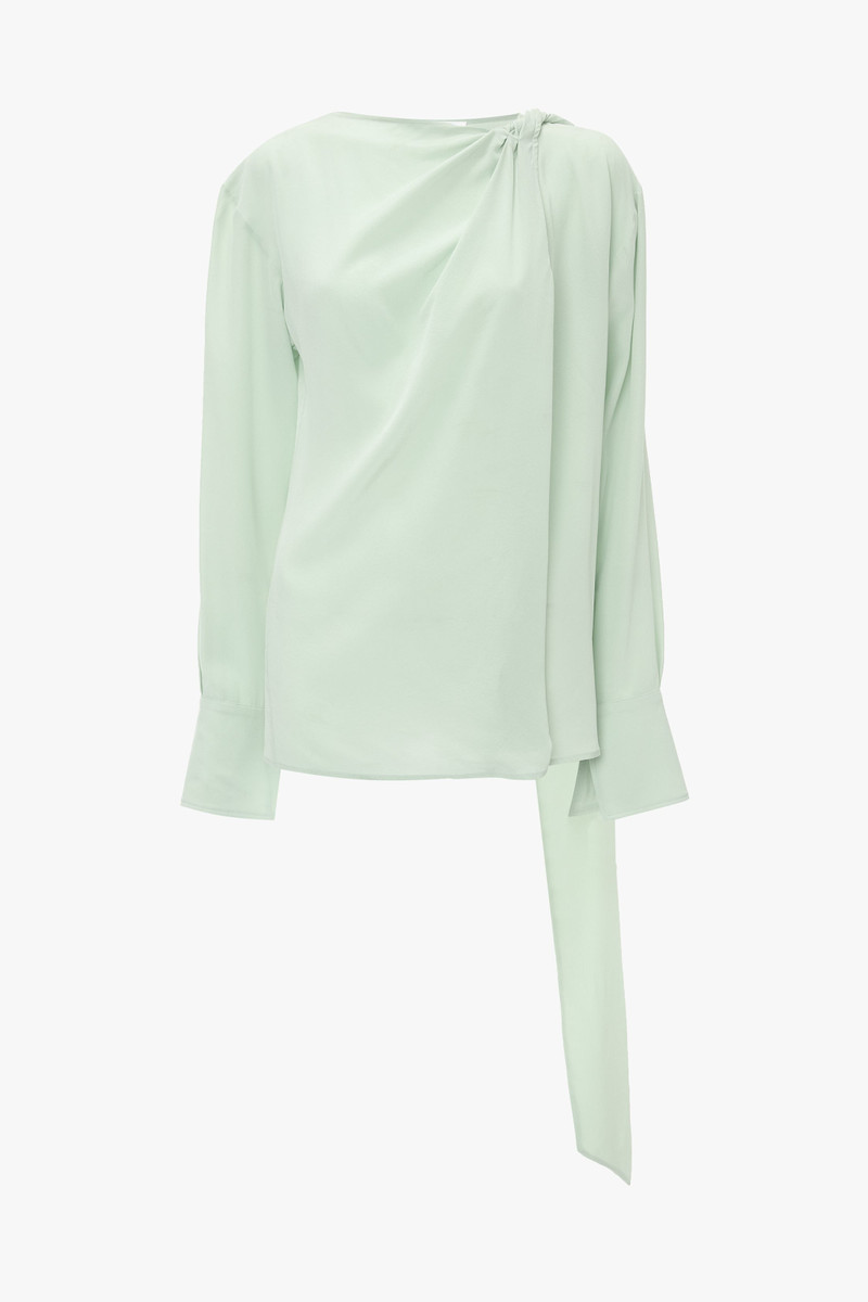 Twist Detail Scarf Top In Jade - 1