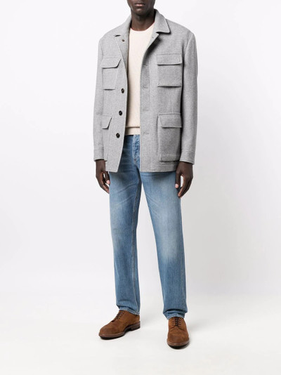 Brunello Cucinelli single-breasted virgin wool coat outlook