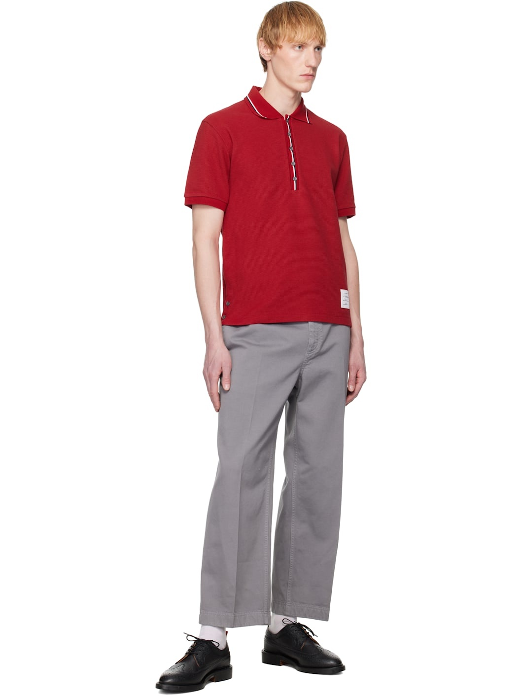 Red RWB Waffle-Knit Polo - 4