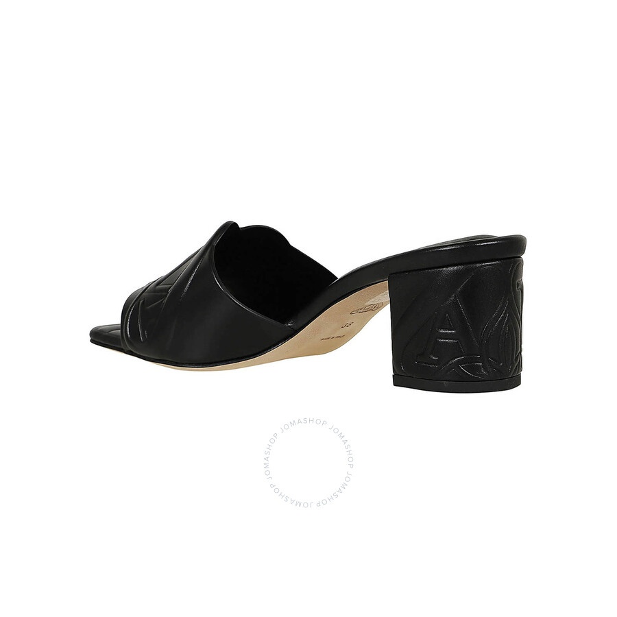 Alexander Mcqueen Seal Embossed Leather Mules - 3