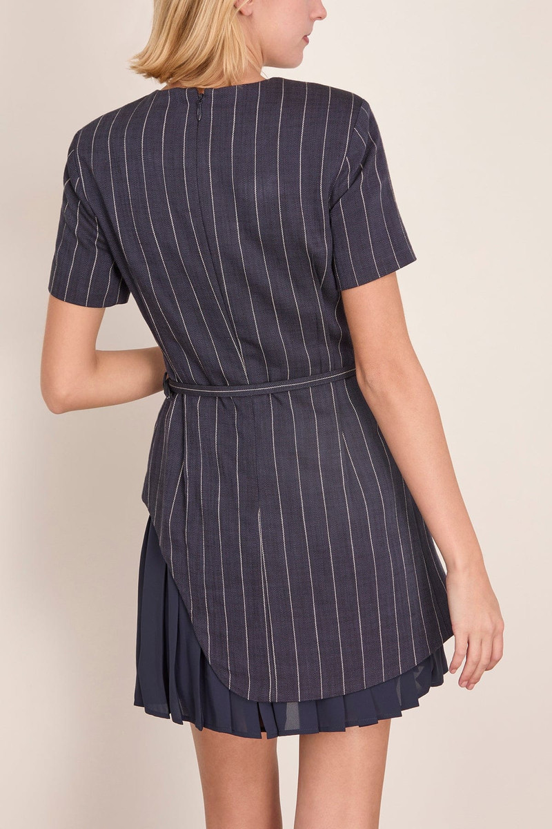 Blakely Short Sleeve Mini Dress in Midnight Stripe 4