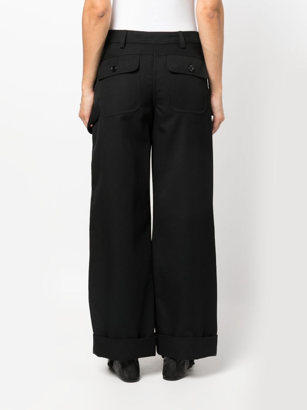 SIMONE ROCHA Appliquéd pleated woven straight-leg pants