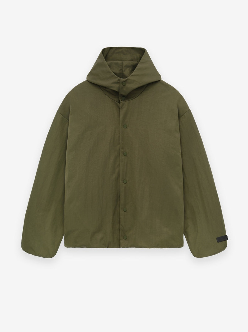 Textured Nylon Hooded Coaches Jacket - 1