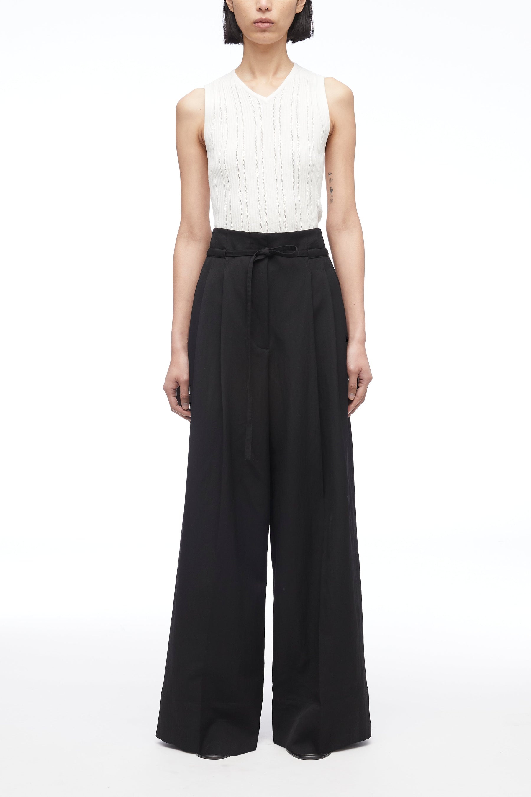 Relaxed Wool Wide-Leg Pant - 2