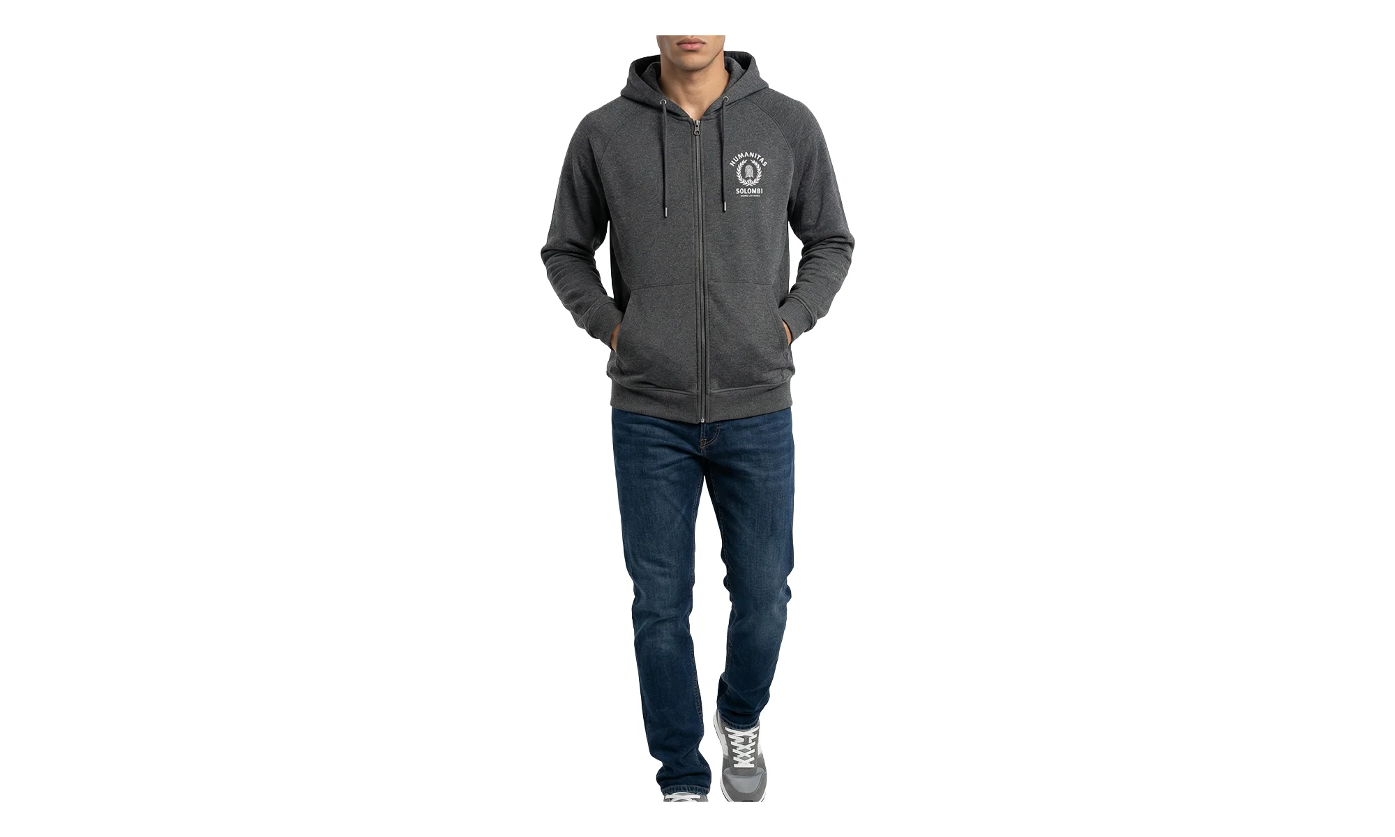 Cashmere Blend Zip Hoodie "Gray" BRUN365 - 1