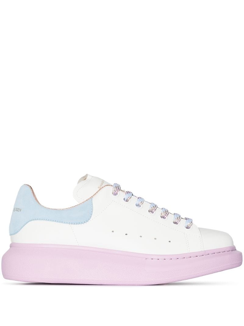 colour-block low-top sneakers - 1