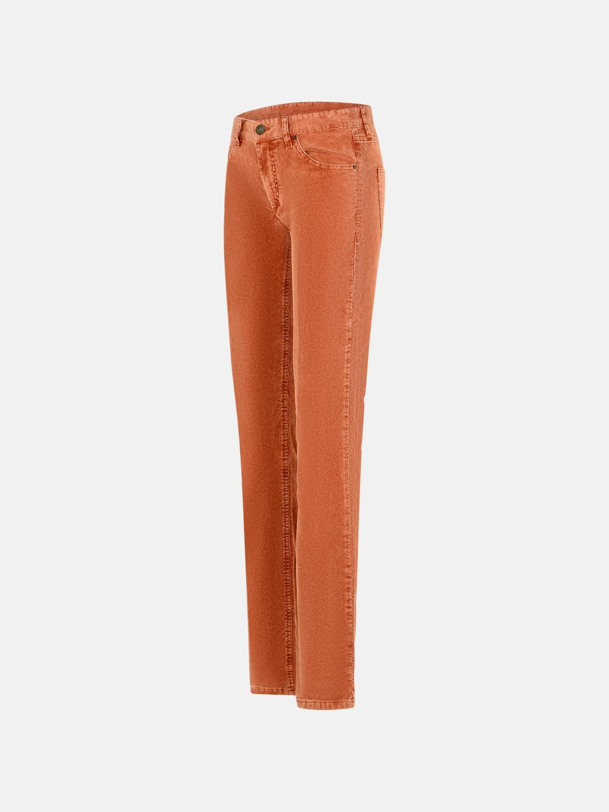 RUST COTTON BLEND PANTS - 2