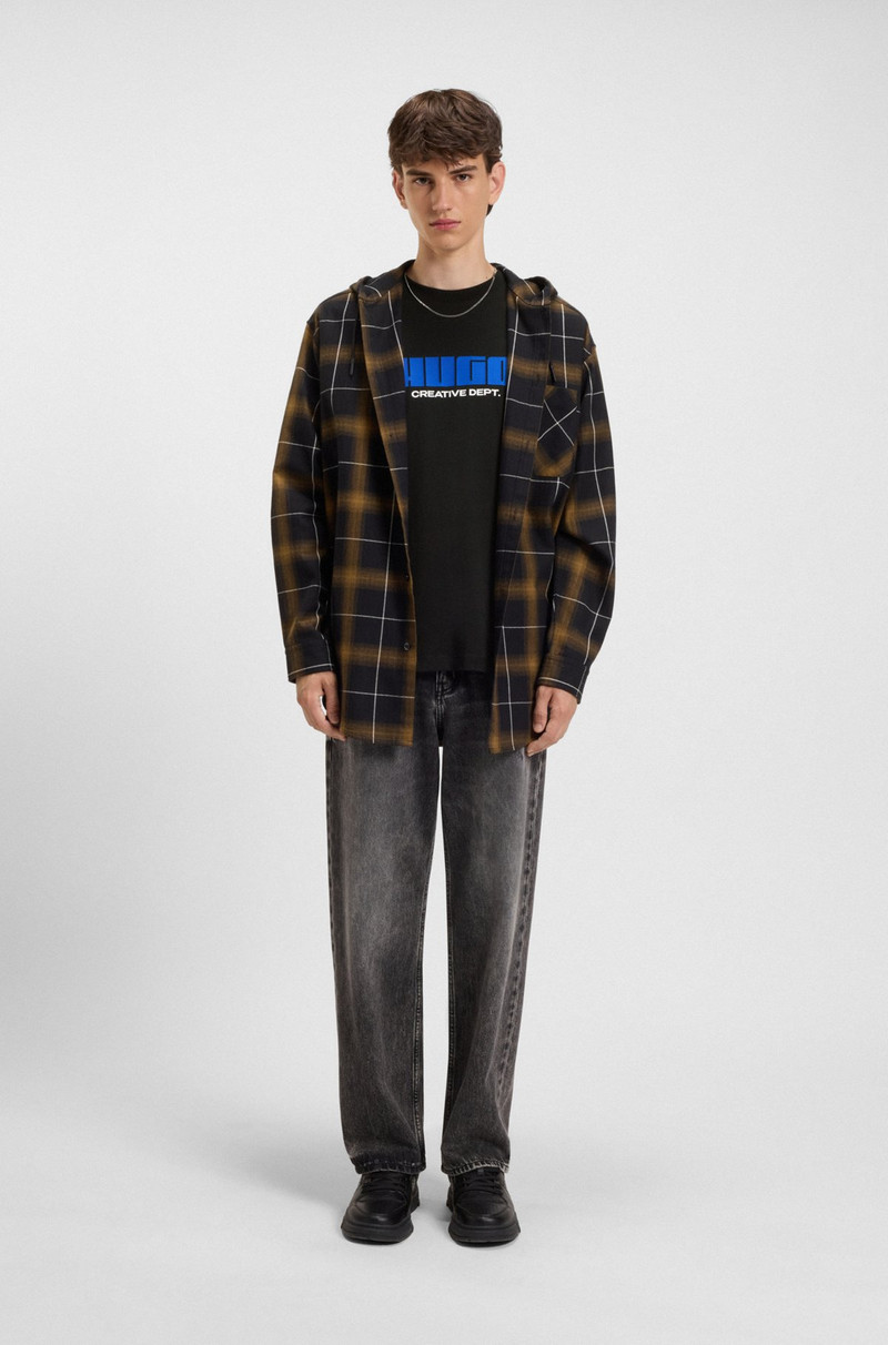 HUGO COTTON-JERSEY T-SHIRT WITH LOGO ARTWORK outlook