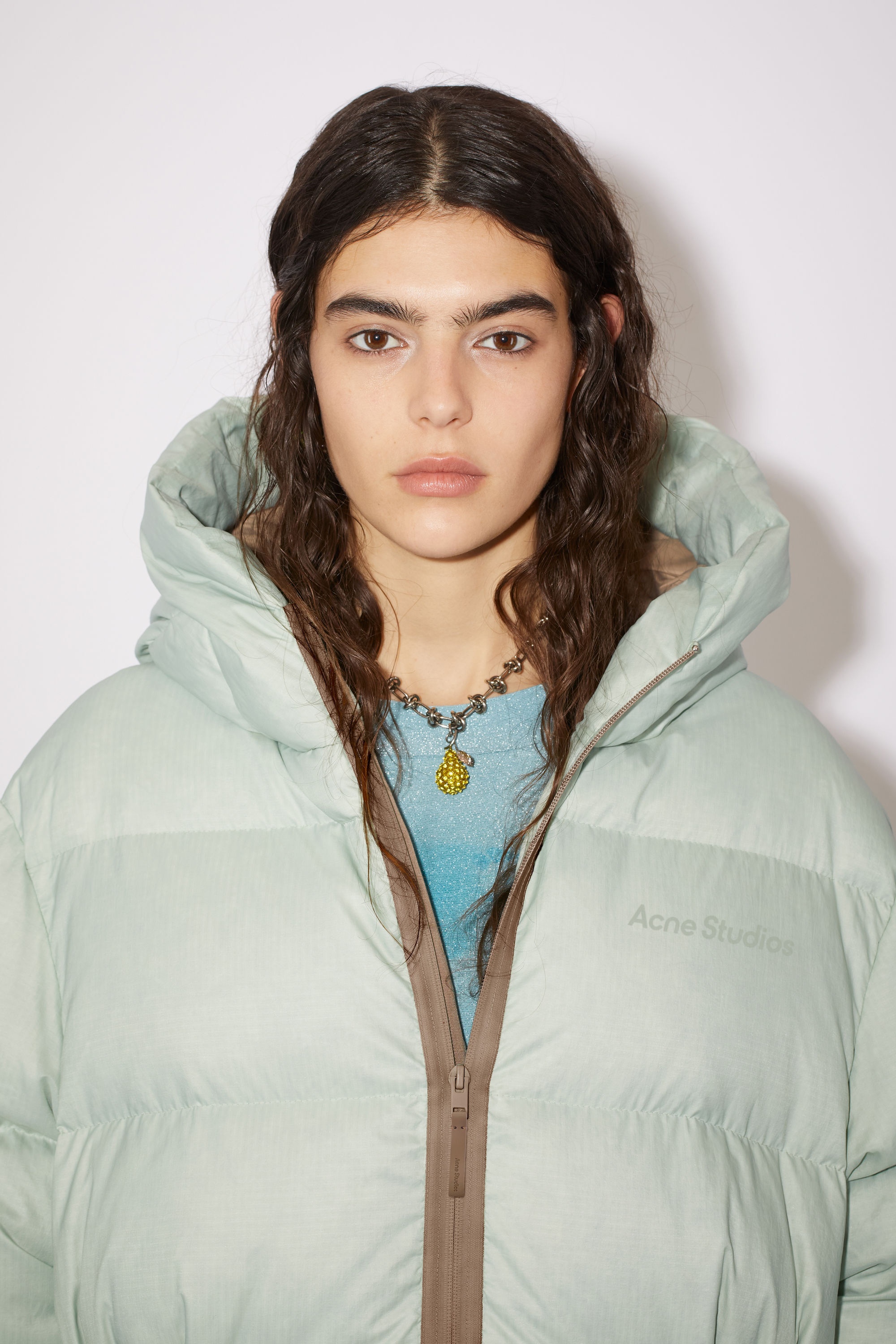 Acne Studios Hooded puffer jacket - Spearmint green | REVERSIBLE