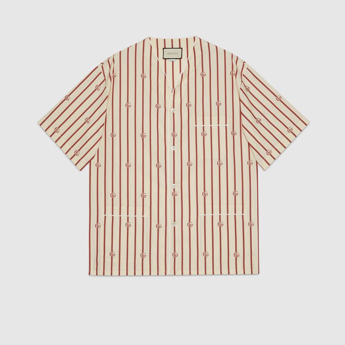 Double G stripe bowling shirt - 1