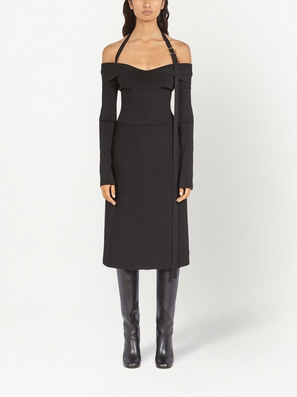 off-shoulder midi dress - 2