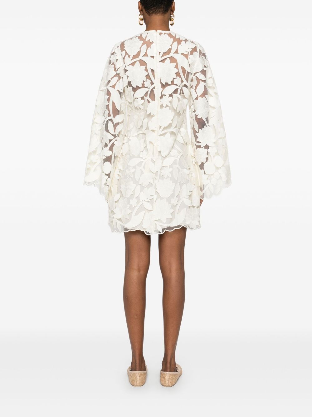 embroidered tulle mini dress - 4