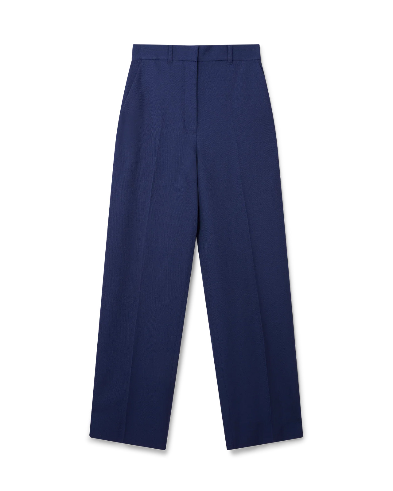 Navy Wide Leg Trousers - 1