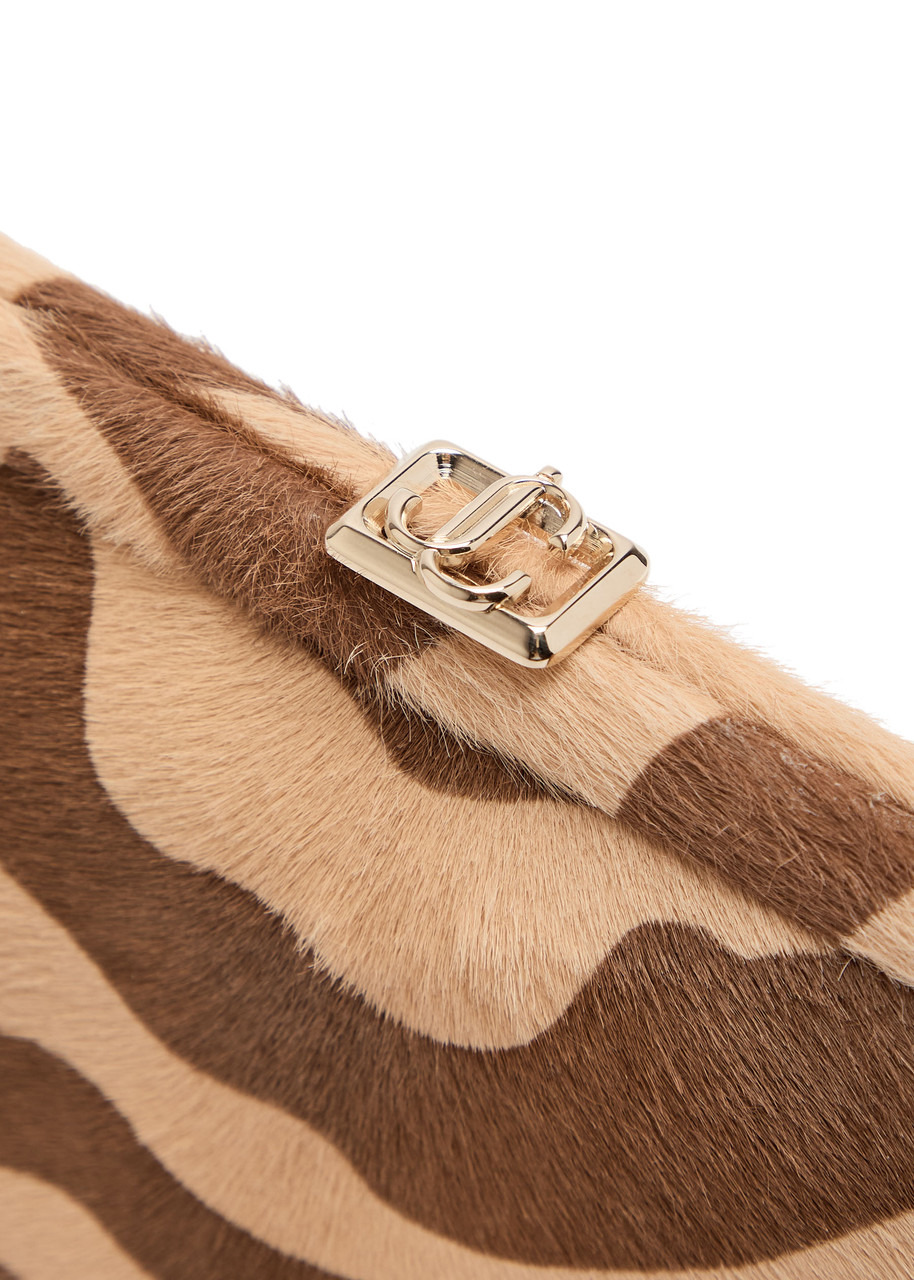 Jimmy Choo Skylar Zebra-print Calf Hair Clutch - 3