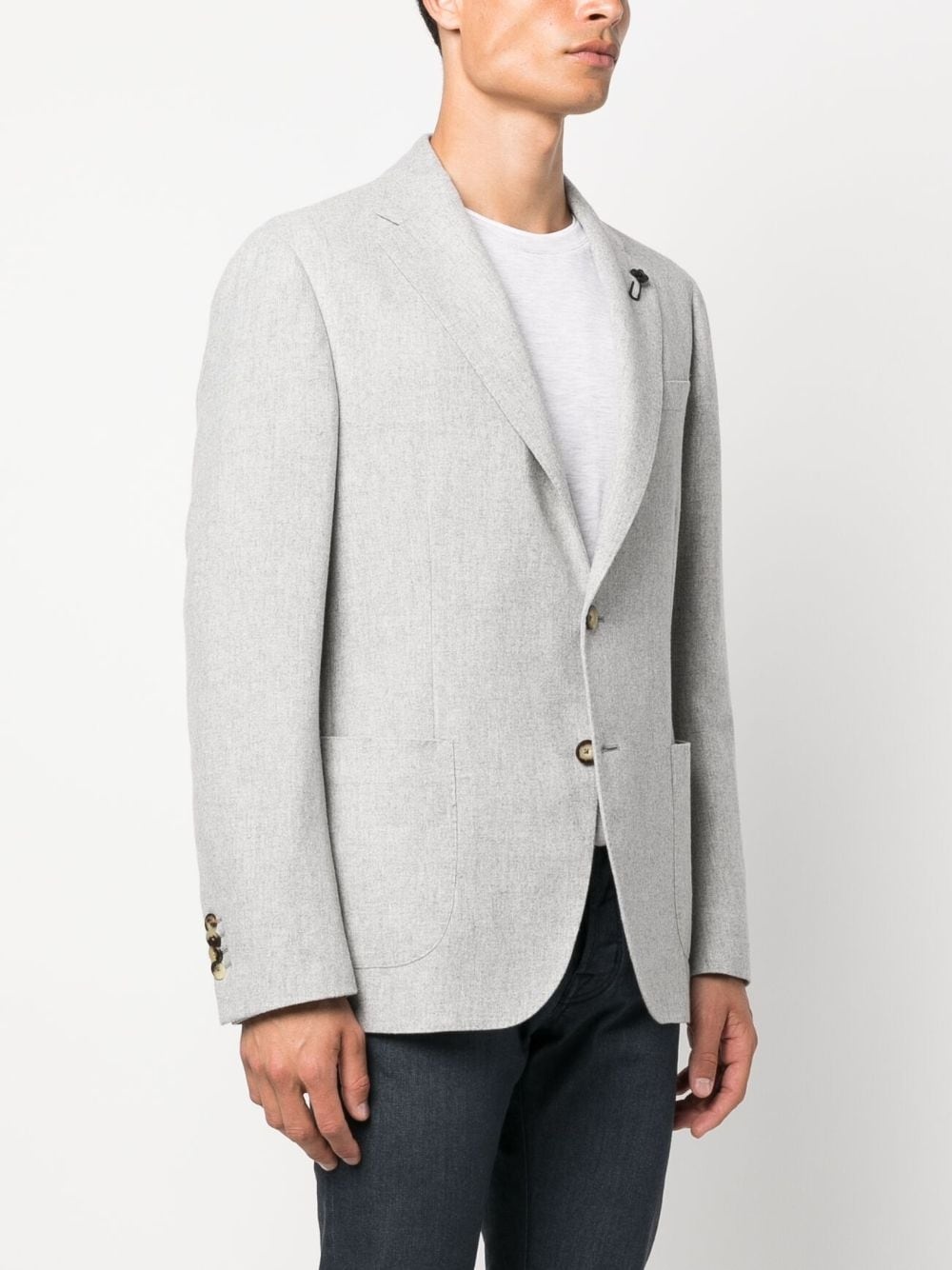 single-breasted wool-blend blazer - 3