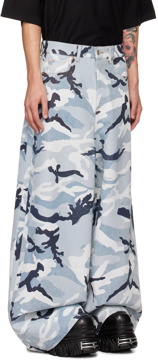 Blue Camo Big Shape Jeans - 2