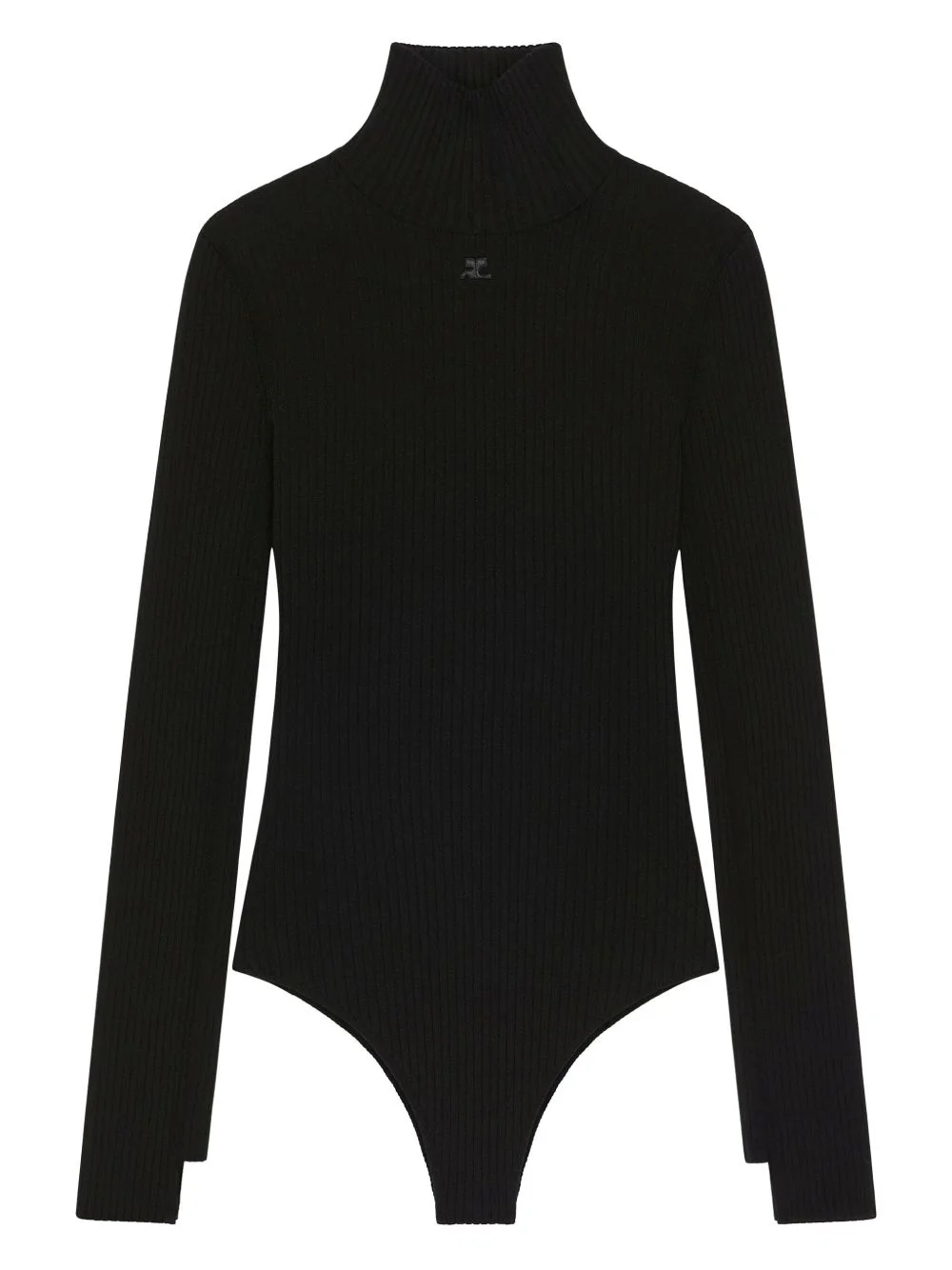 ribbed mock-neck bodysuit - 1