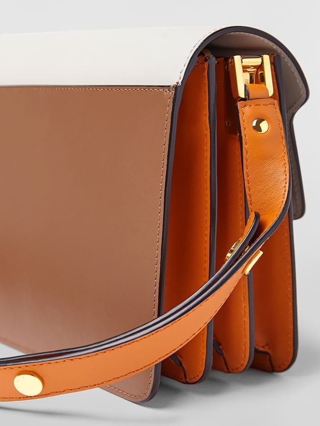 TRUNK BAG IN SMOOTH CALF WHITE BROWN AND ORANGE - 4