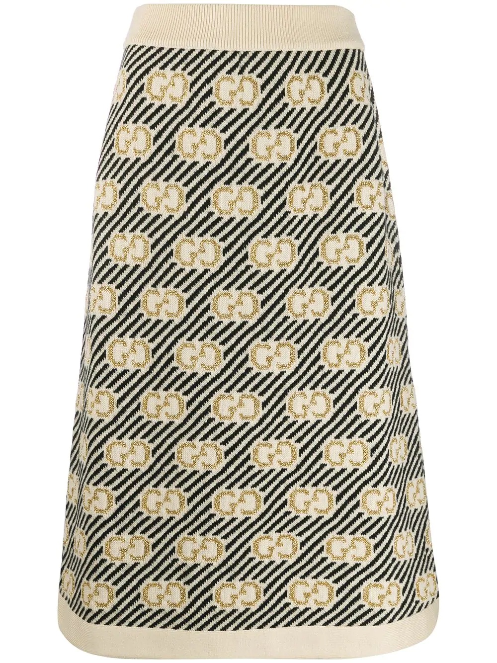 GG stripe wool jacquard skirt - 1