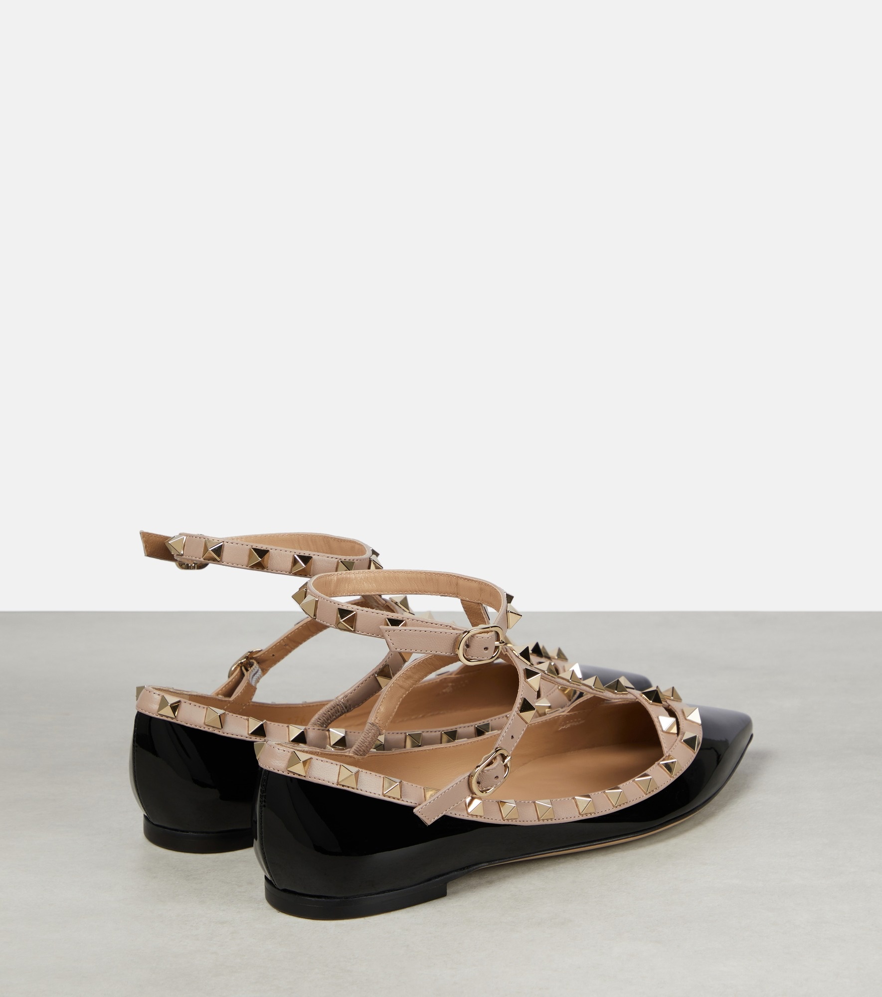 Rockstud leather ballet flats - 3