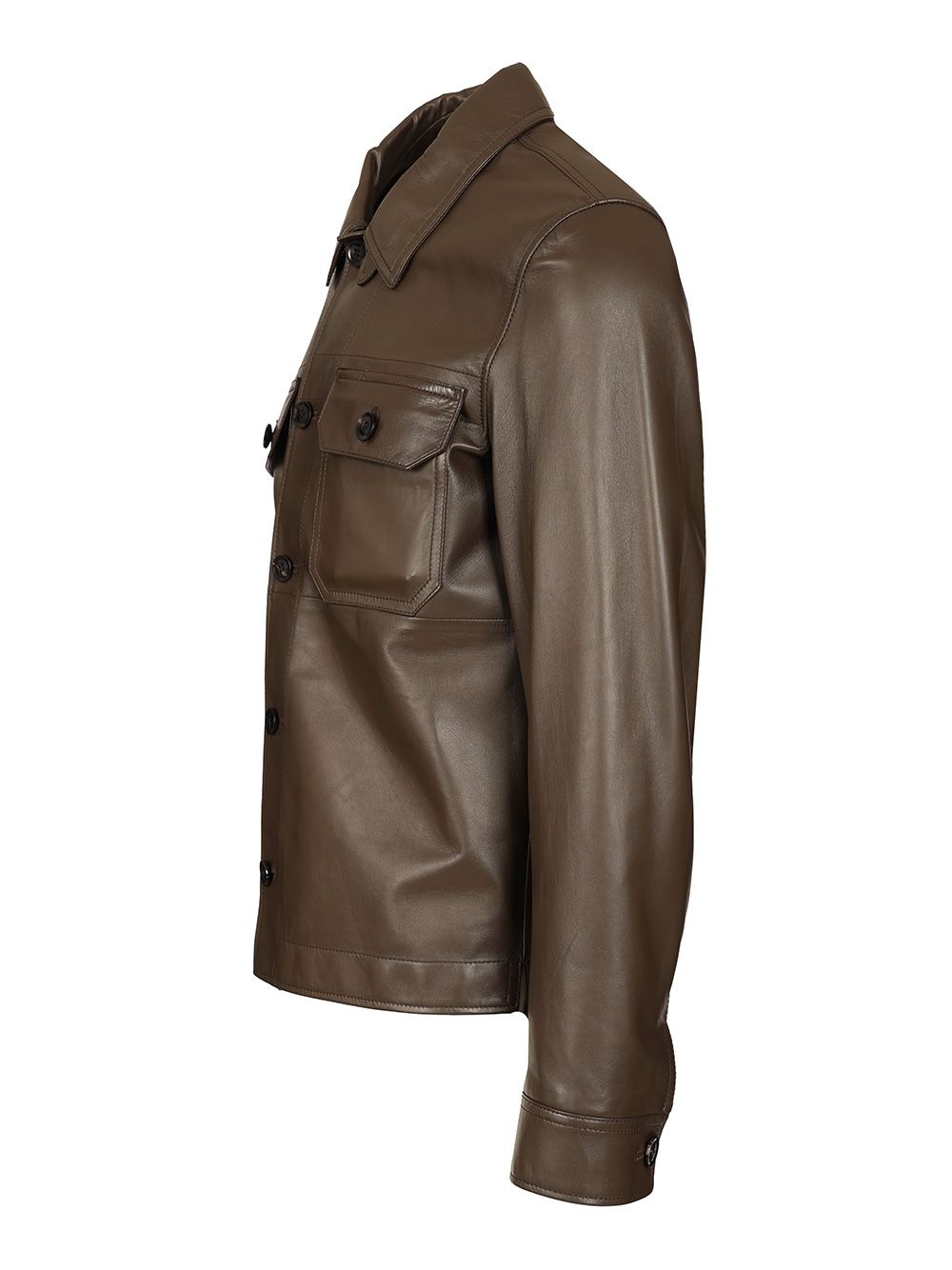 Buttery Leather Lightweight Outershirt Shirts Green - 3