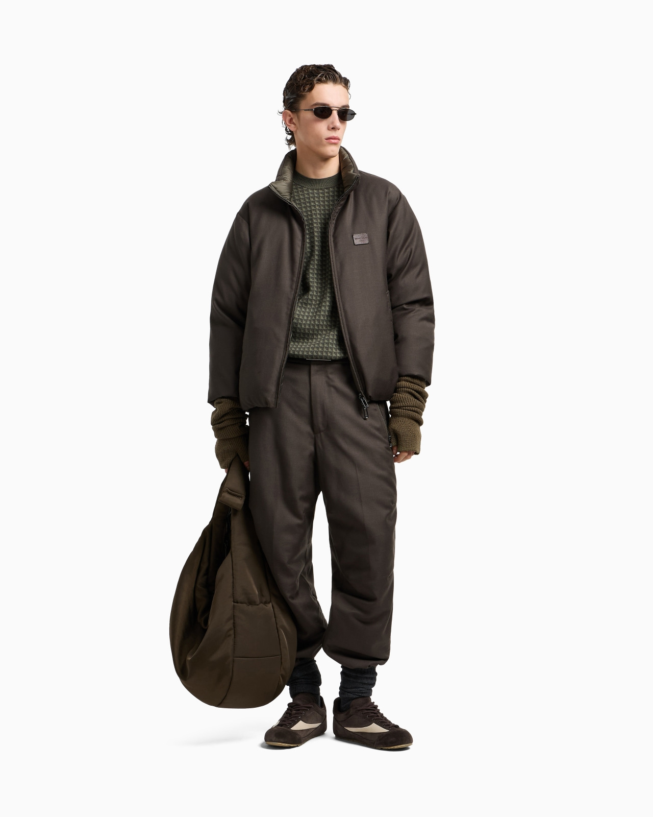 REVERSIBLE WOOL-BLEND TWILL DOWN JACKET - 2