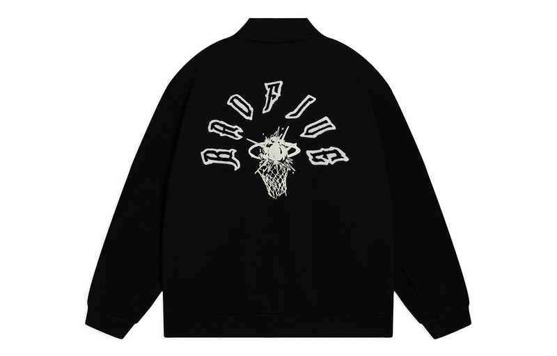 Li-Ning Li-Ning BadFive Hoops Graphic Baseball Jacket 'Black' AJDT043-6 outlook
