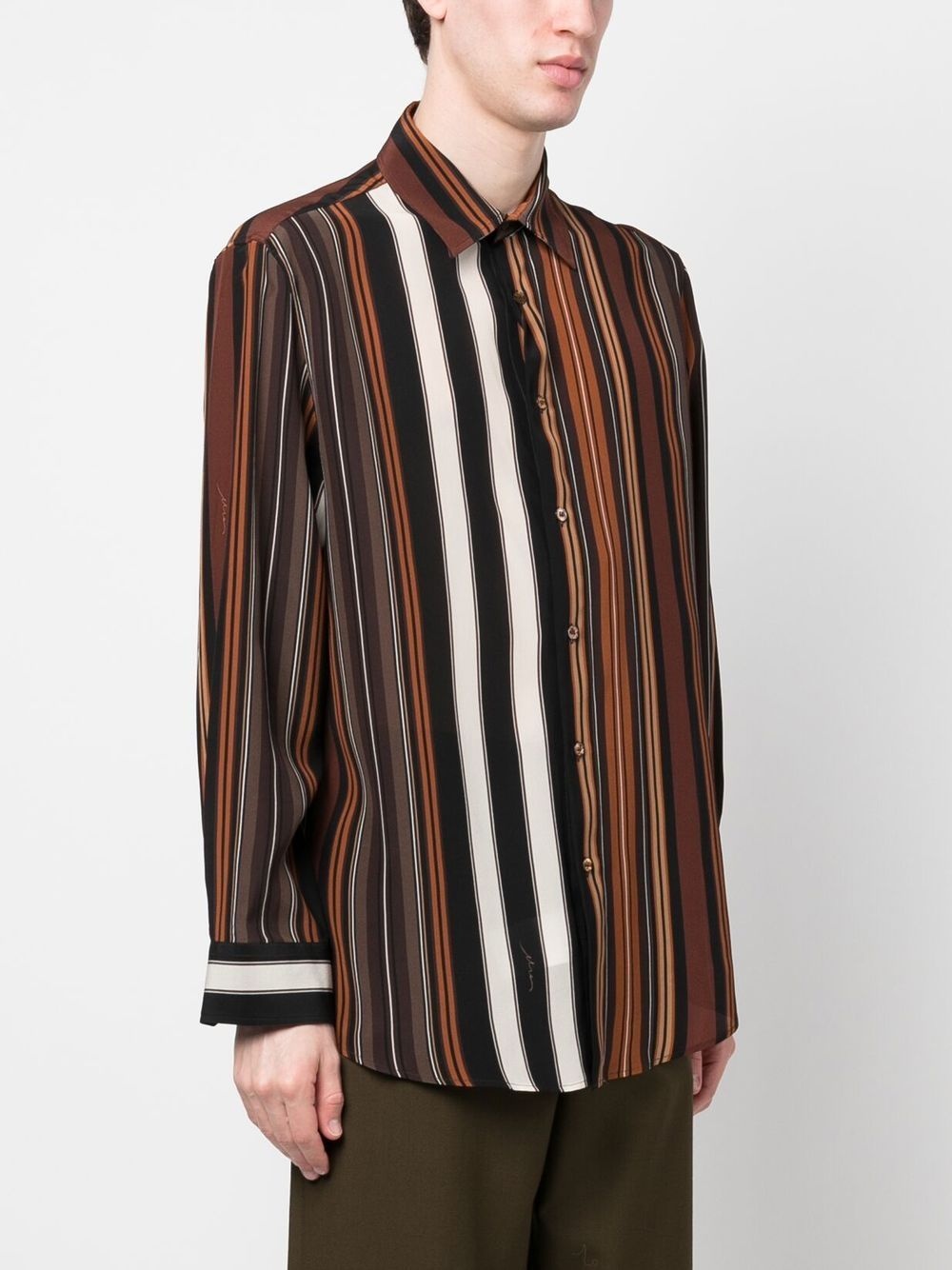 vertical-stripe long-sleeve shirt - 3