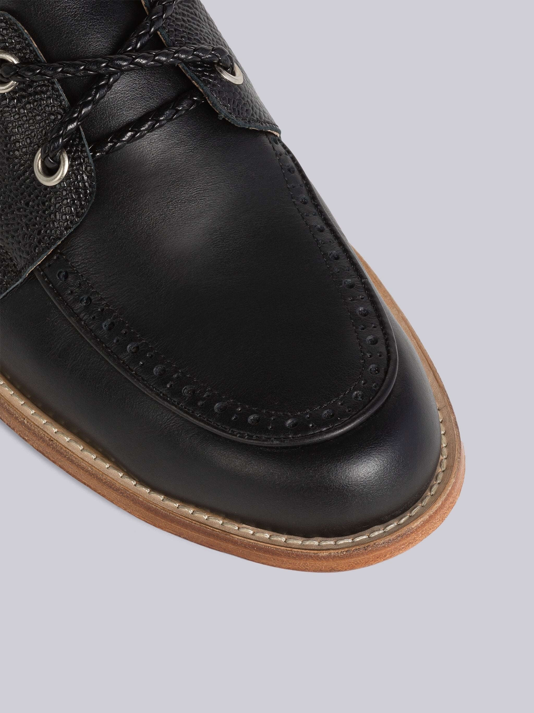 Thom Browne VITELLO CALF LEATHER BOAT SHOE | REVERSIBLE
