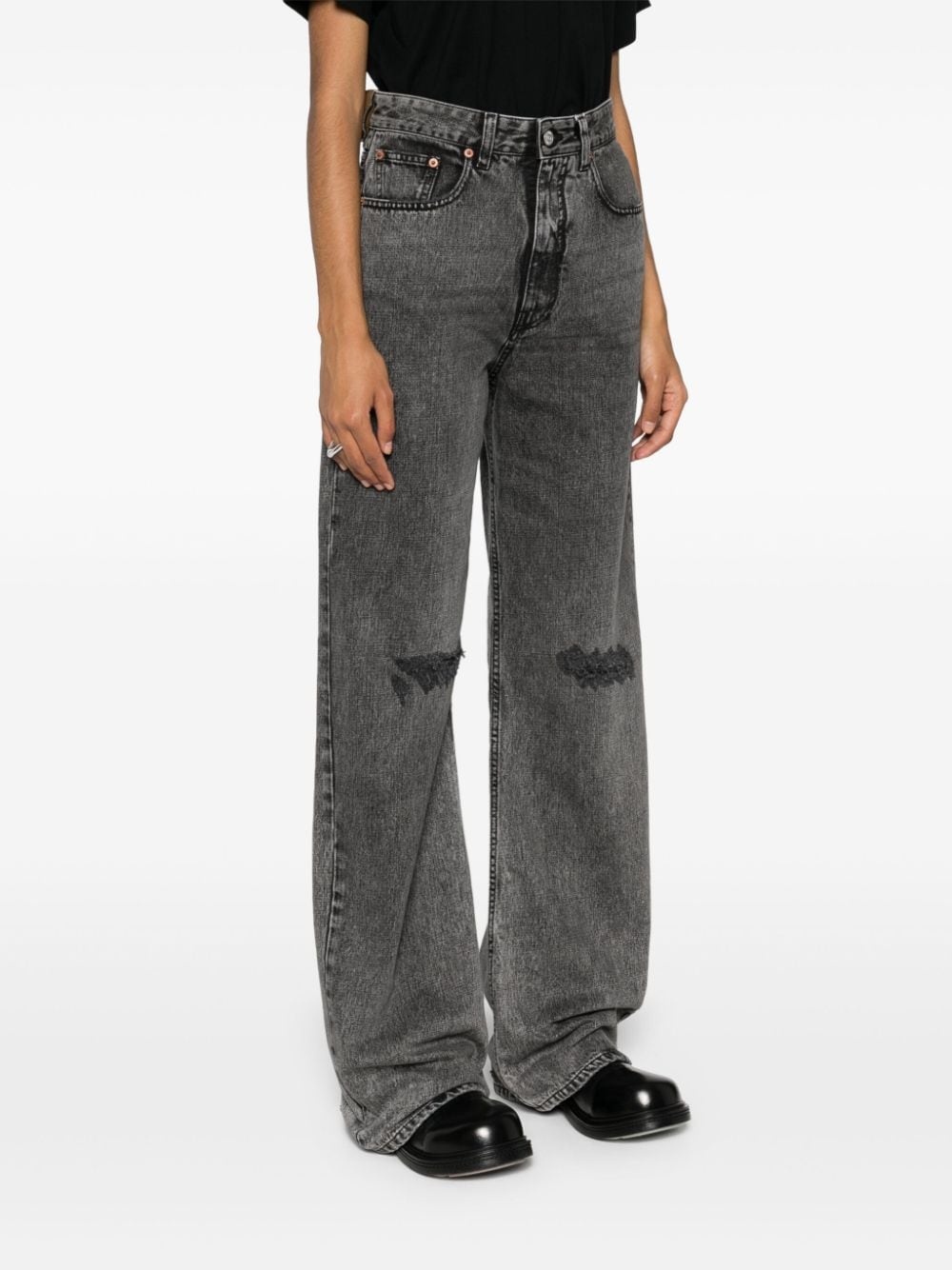 numbers-patch straight jeans - 3