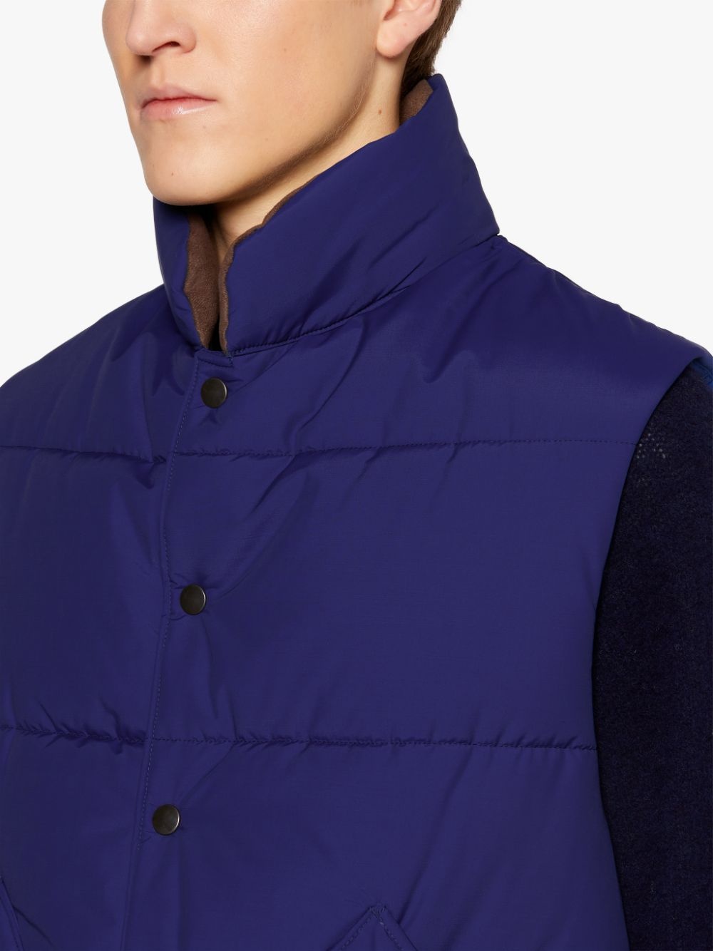 OSAKA BLUE RAIN SYSTEM WOOL & NYLON BLEND GILET | GQF-304 - 5