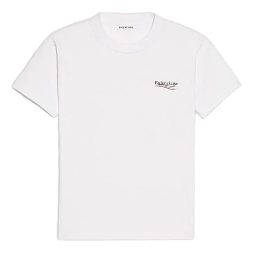 (WMNS) Balenciaga Alphabet Logo Printing Short Sleeve 'White' 612964TIV529040 - 1