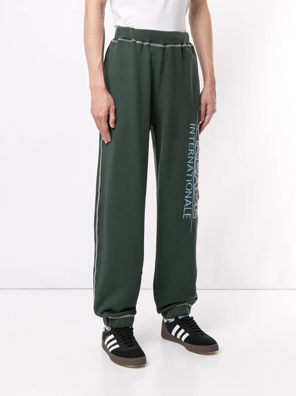 logo embroidered track trousers - 3