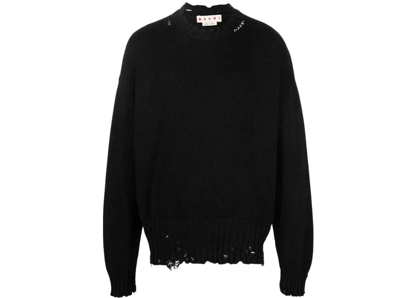 Marni Twisted Crewneck Sweater Black - 1
