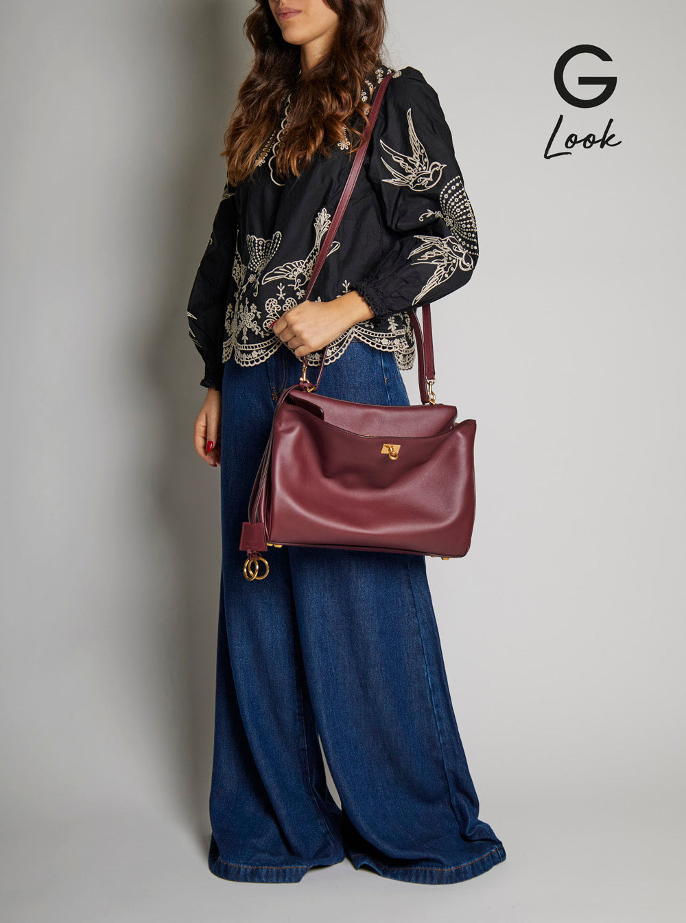 Balenciaga Women 'Medium Rodeo' Bordeaux Handbag With Detachable Key Holder In Smooth Leather Woman - 7